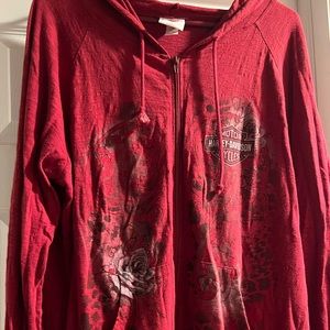 Harley Davidson thin hooded sweatshirt
